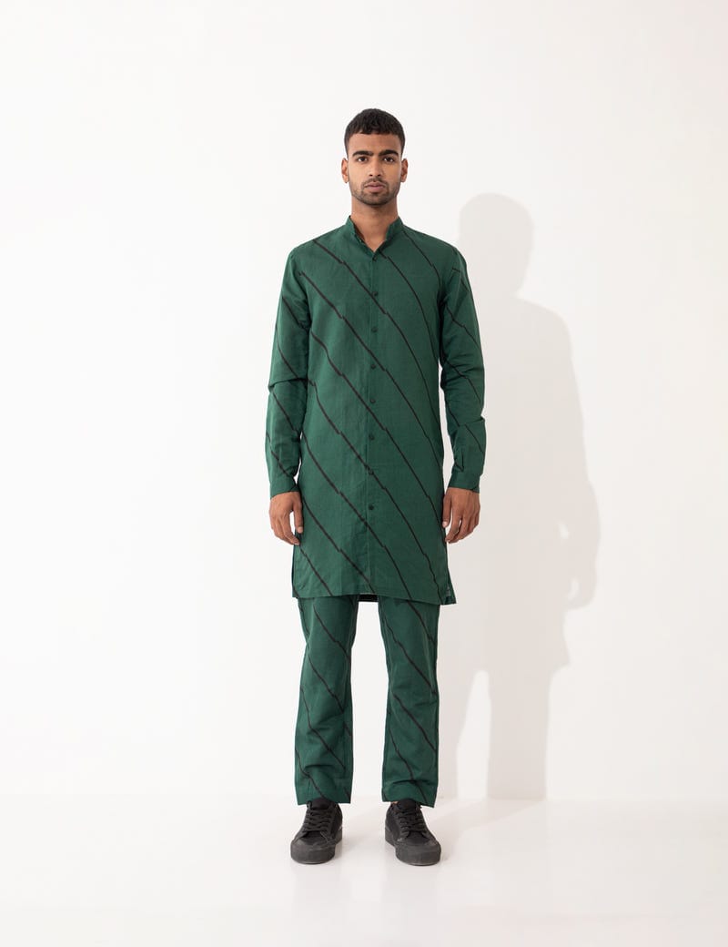 DARIS BIAS KURTA SET- GREEN