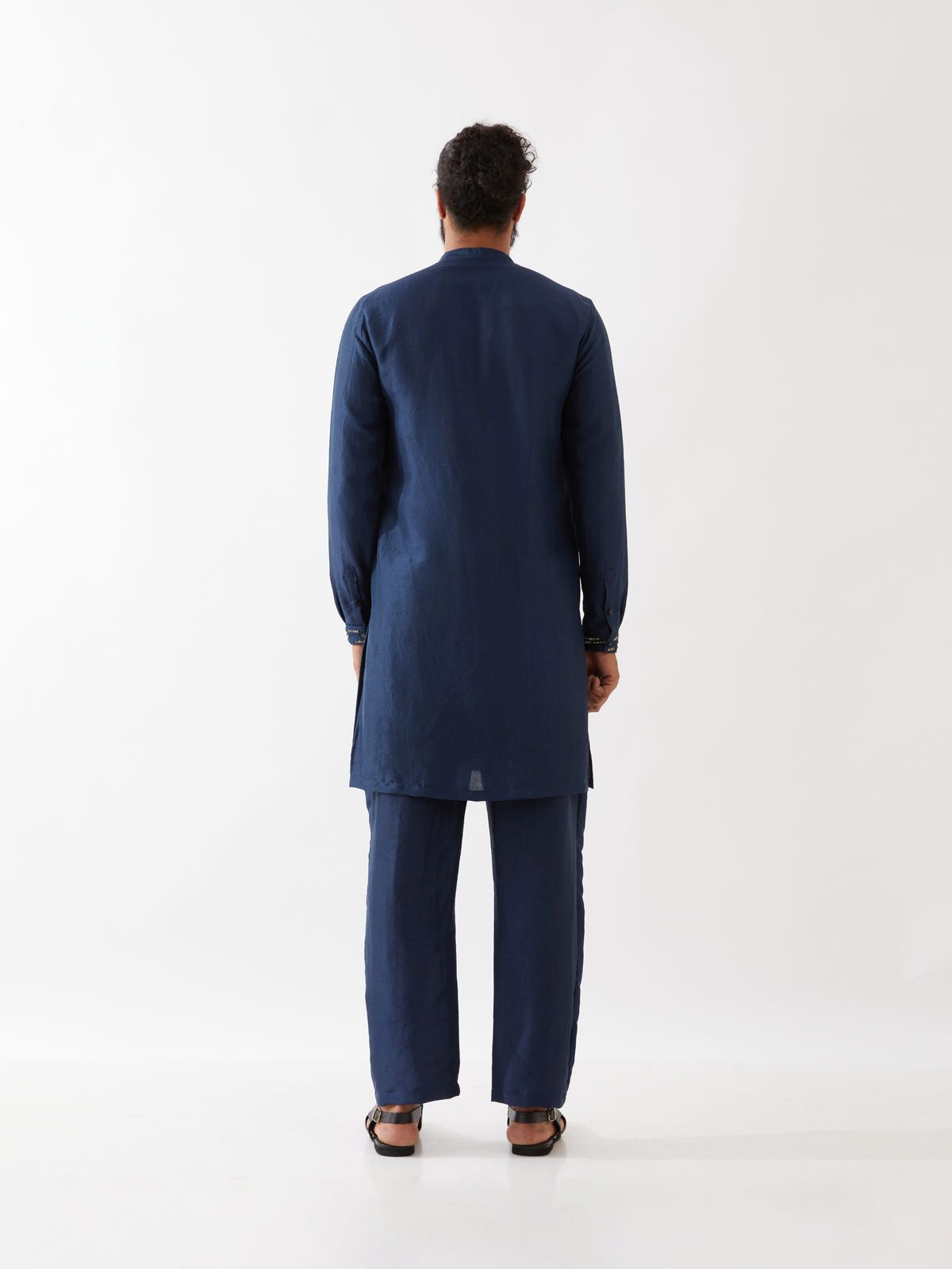 JETT SILK KURTA SET - NAVY - image 5