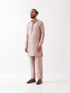 TRISTAN SILK KURTA SET - PURPLE view 1