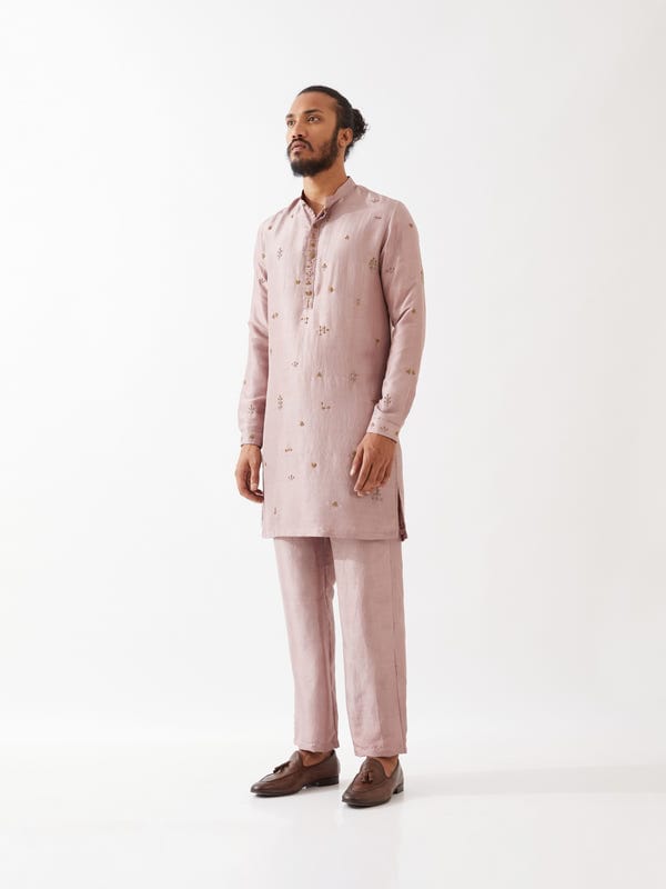 SON OF A NOBLE - SNOB — TRISTAN SILK KURTA SET - PURPLE