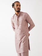 TRISTAN SILK KURTA SET - PURPLE view 3