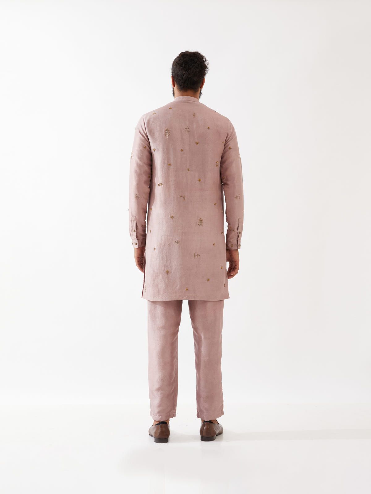 TRISTAN SILK KURTA SET - PURPLE - image 4