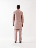 TRISTAN SILK KURTA SET - PURPLE view 4