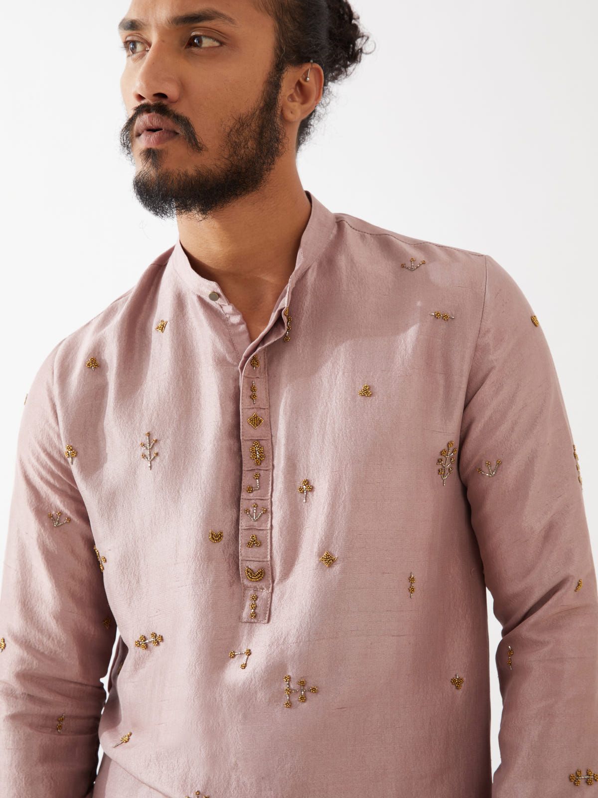 TRISTAN SILK KURTA SET - PURPLE - image 5