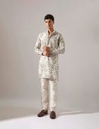 Asa Dapple Kurta Set - Ivory view 3