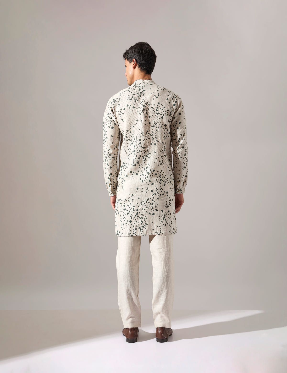 Asa Dapple Kurta Set - Ivory - image 5