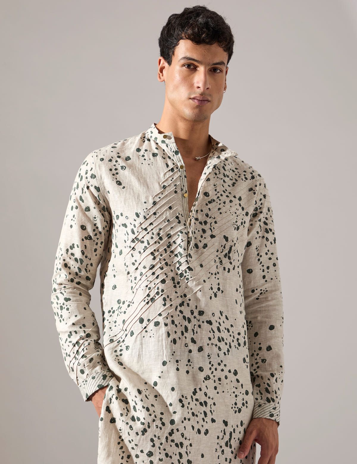 Asa Dapple Kurta Set - Ivory - image 7