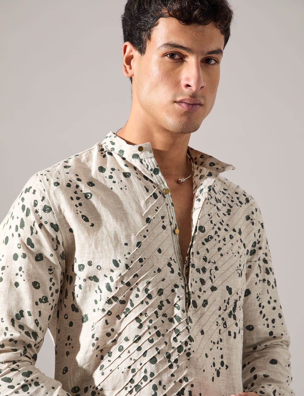 Asa Dapple Kurta Set - Ivory - image 8