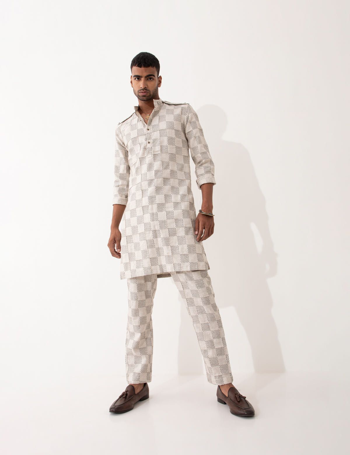 AUBREY MESH KURTA SET- IVORY - image 1