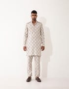AUBREY MESH KURTA SET- IVORY view 2