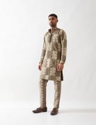 EZRA BARBED KURTA SET - OLIVE view 2