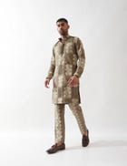 EZRA BARBED KURTA SET - OLIVE view 6