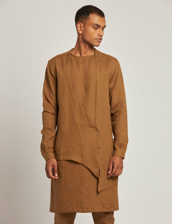 SON OF A NOBLE - SNOB — DURG KURTA - GOLDEN BROWN