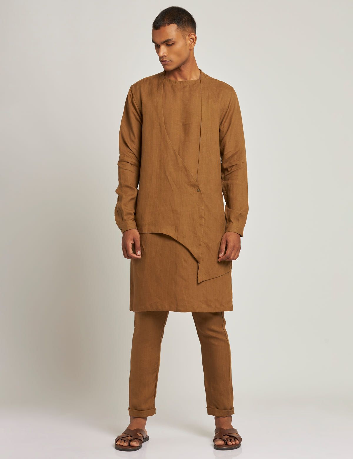 DURG KURTA - GOLDEN BROWN - image 3