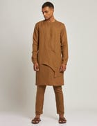 DURG KURTA - GOLDEN BROWN view 3