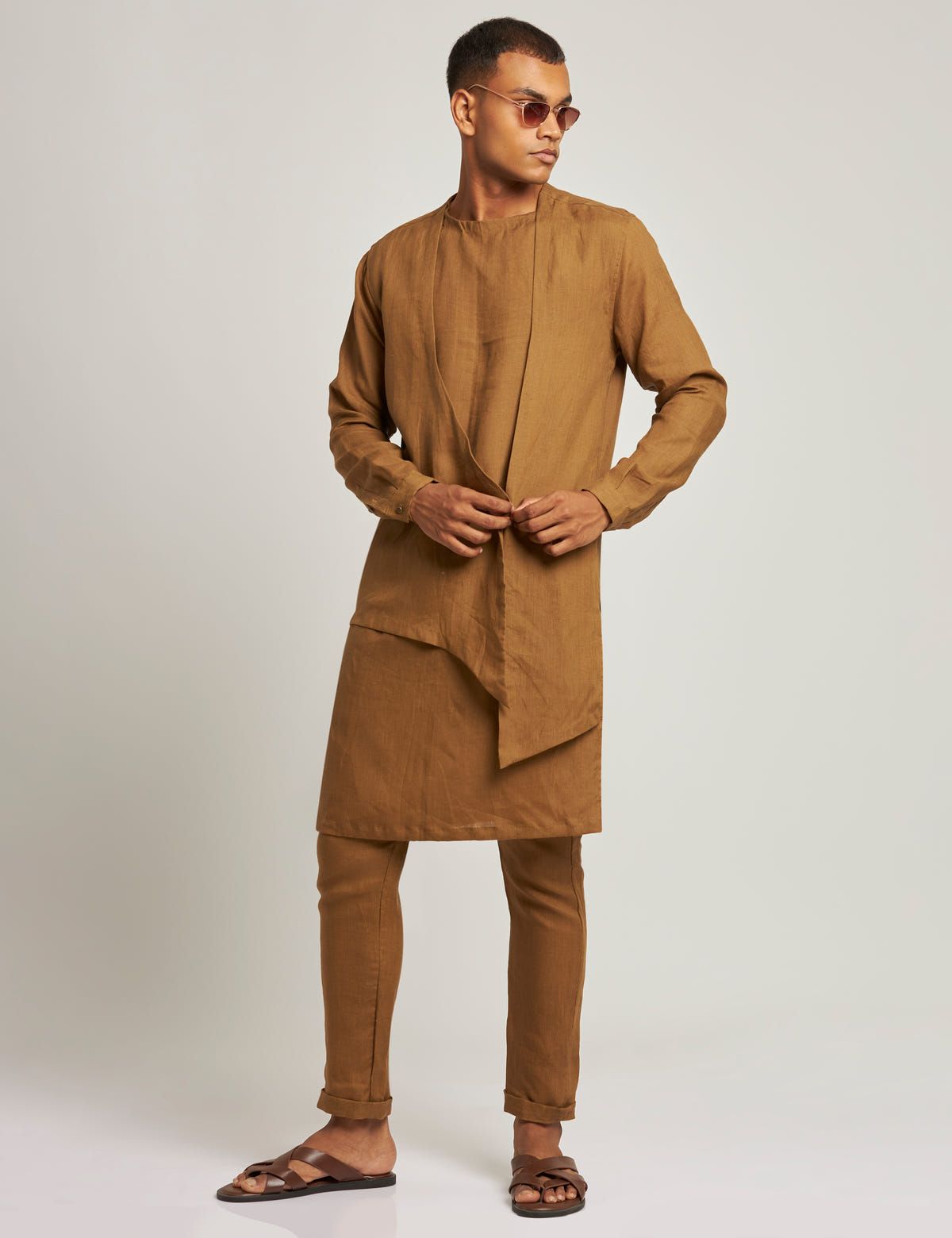 DURG KURTA - GOLDEN BROWN - image 5