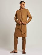 DURG KURTA - GOLDEN BROWN view 5