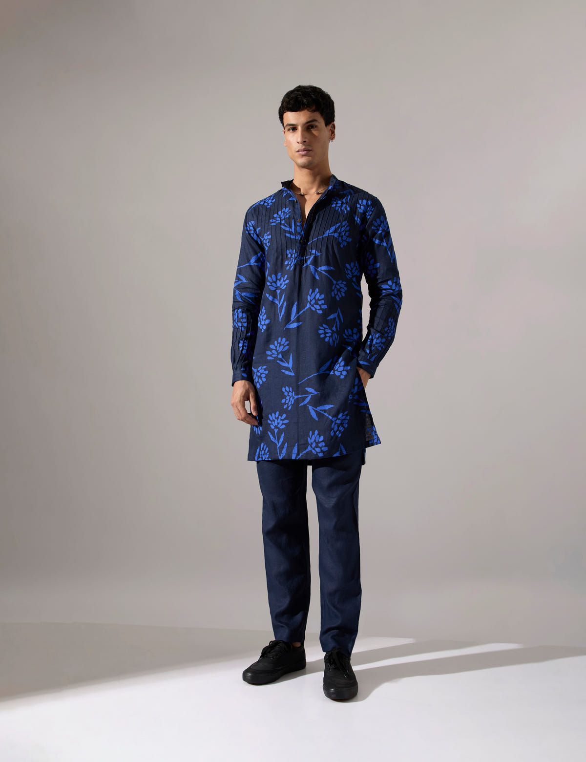 Abel Paradise Kurta Set - Navy - image 2