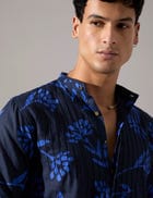 Abel Paradise Kurta Set - Navy view 5