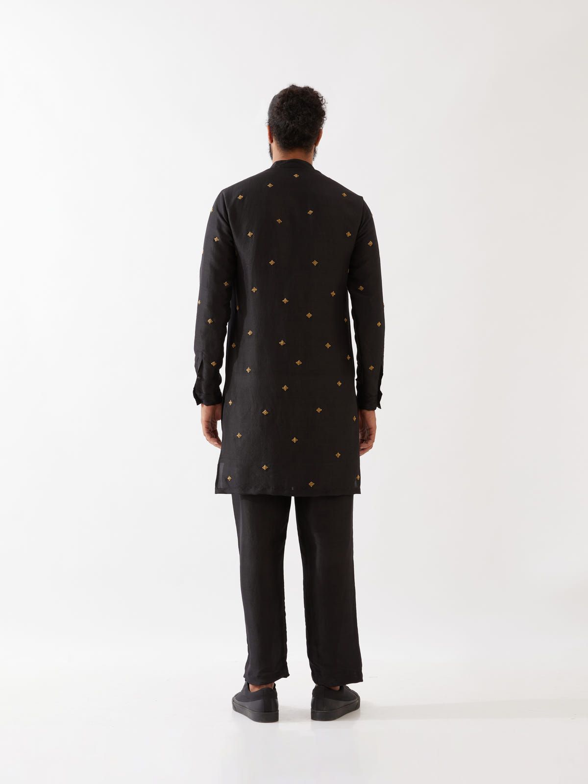 SIMON SILK KURTA SET - BLACK - image 4