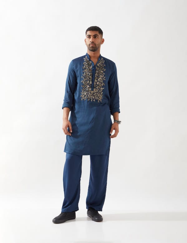 SON OF A NOBLE - SNOB — KEV KURTA SET - NAVY