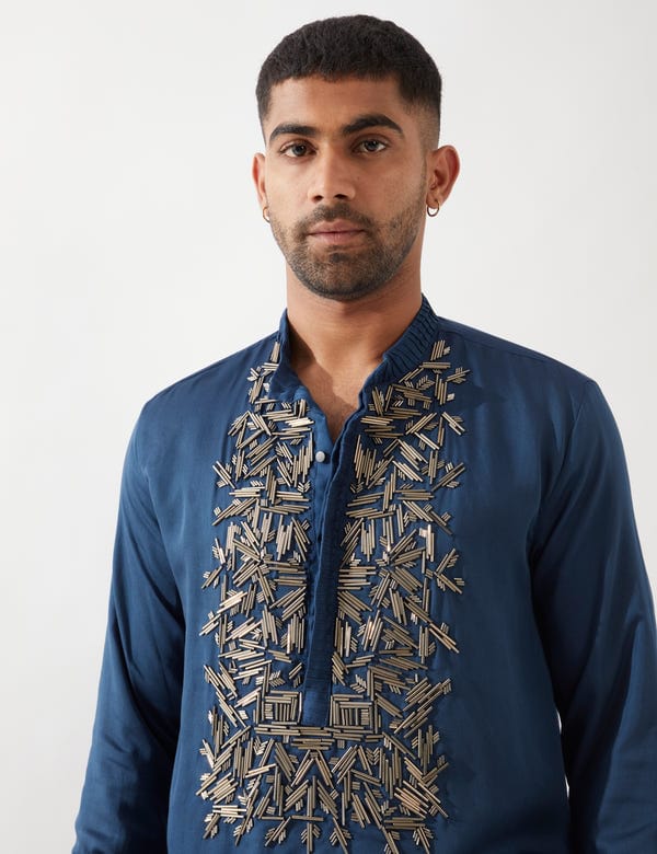 SON OF A NOBLE - SNOB — KEV KURTA SET - NAVY