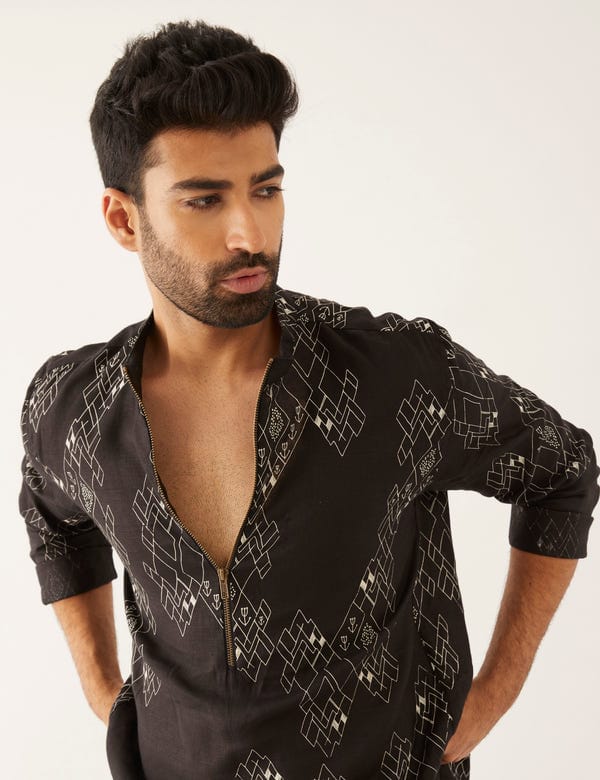 SON OF A NOBLE - SNOB — SOUK - VILLAGE - KURTA - BLACK