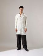 Michael Dots Kurta Set - White view 1