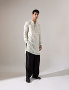 Michael Dots Kurta Set - White view 3
