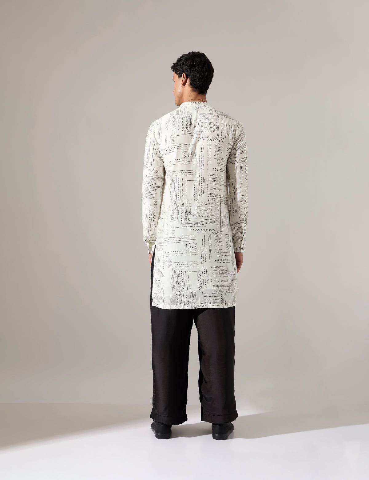 Michael Dots Kurta Set - White - image 5