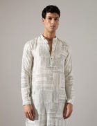 Michael Dots Kurta Set - White view 6