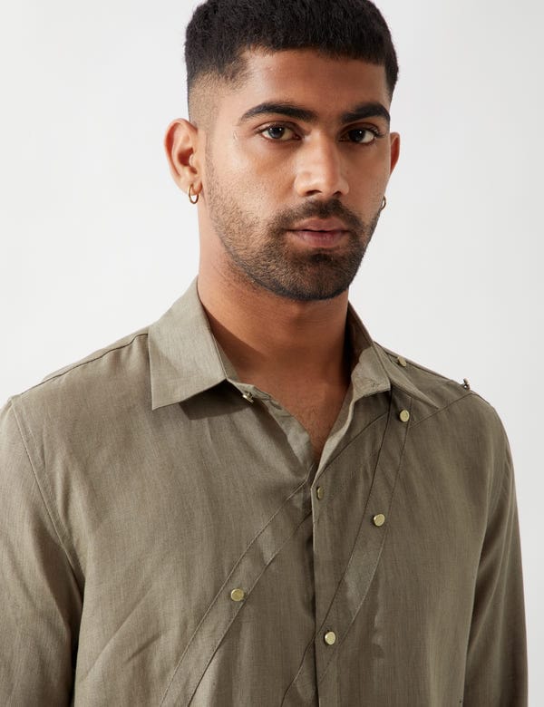 SON OF A NOBLE - SNOB — HARISON KURTA SET - OLIVE