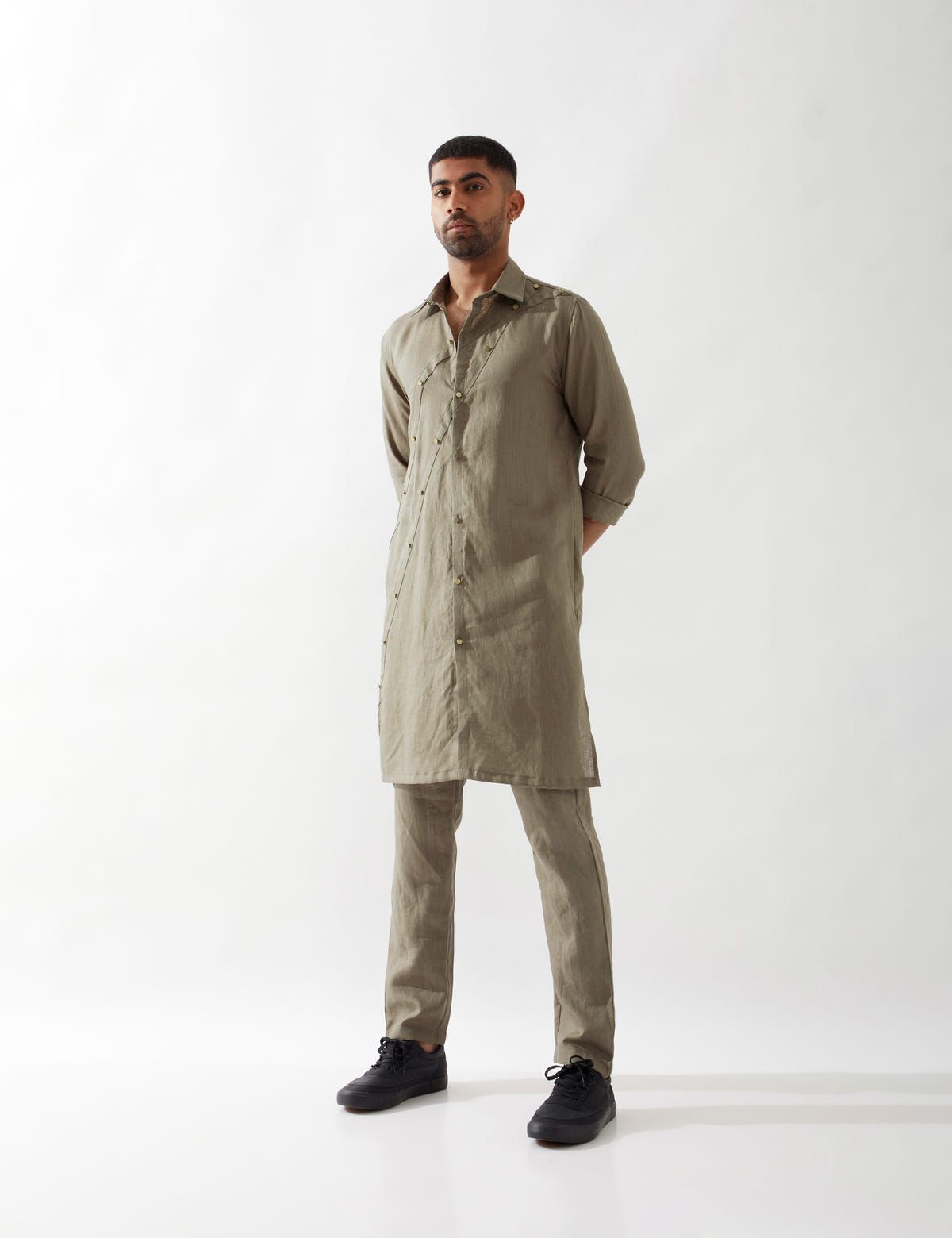 HARISON KURTA SET - OLIVE - image 3