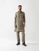 HARISON KURTA SET - OLIVE view 4