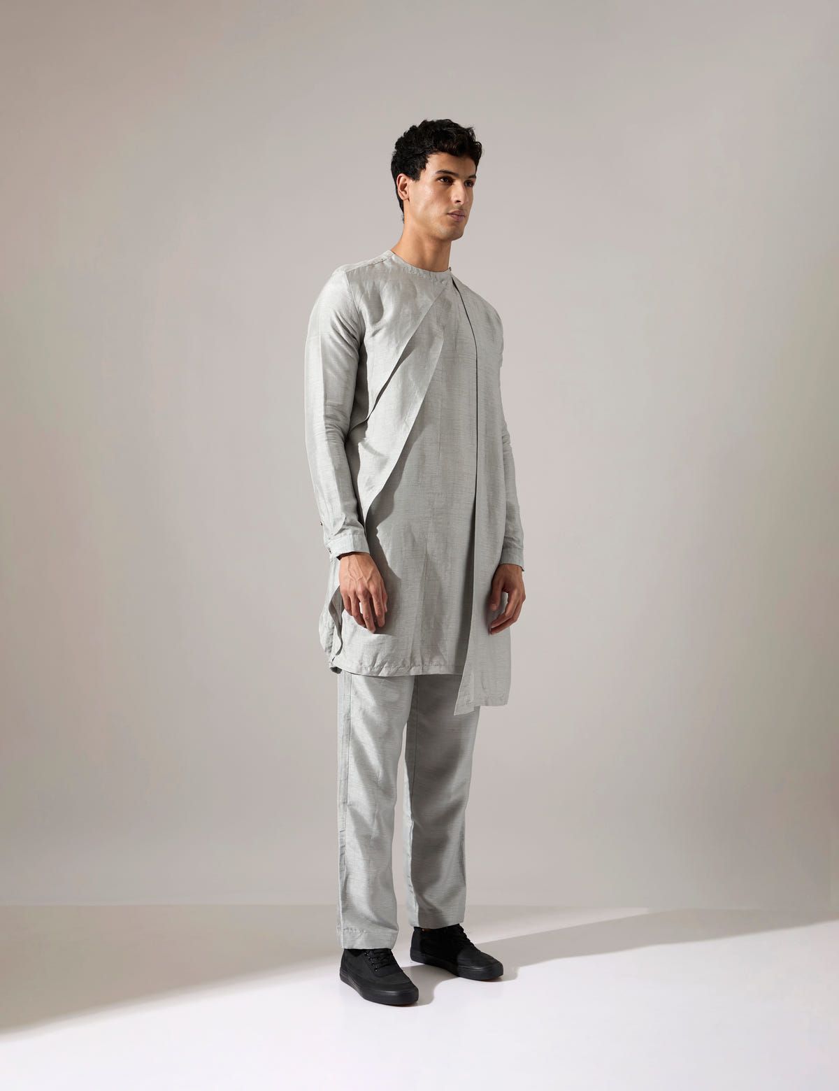 Dorian Kurta Set - Grey - image 3