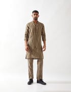 RORY METAL KURTA SET - OLIVE view 1