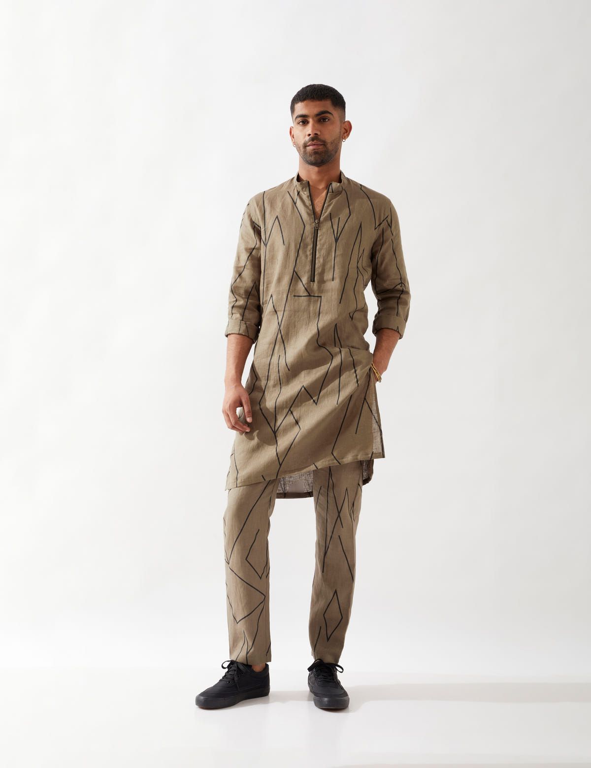 RORY METAL KURTA SET - OLIVE - image 4