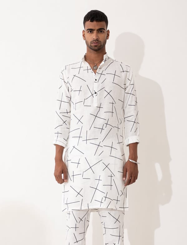 SON OF A NOBLE - SNOB — ZANDER MATCHES KURTA - WHITE