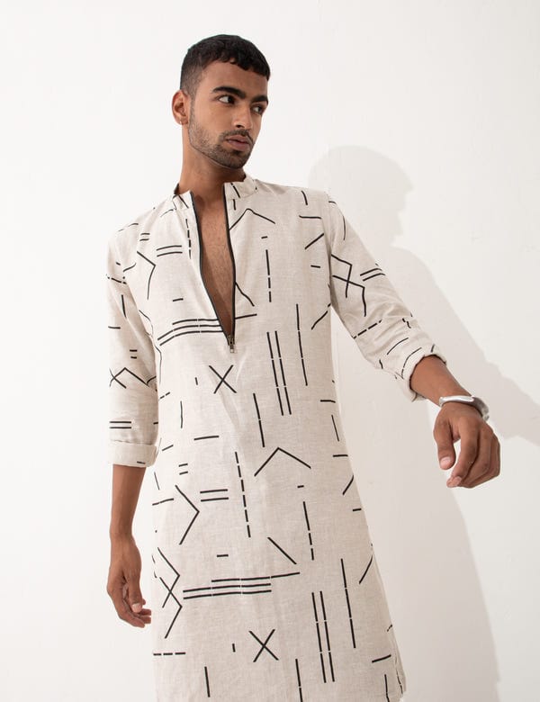 SON OF A NOBLE - SNOB — HAZEL CONTRA KURTA- IVORY
