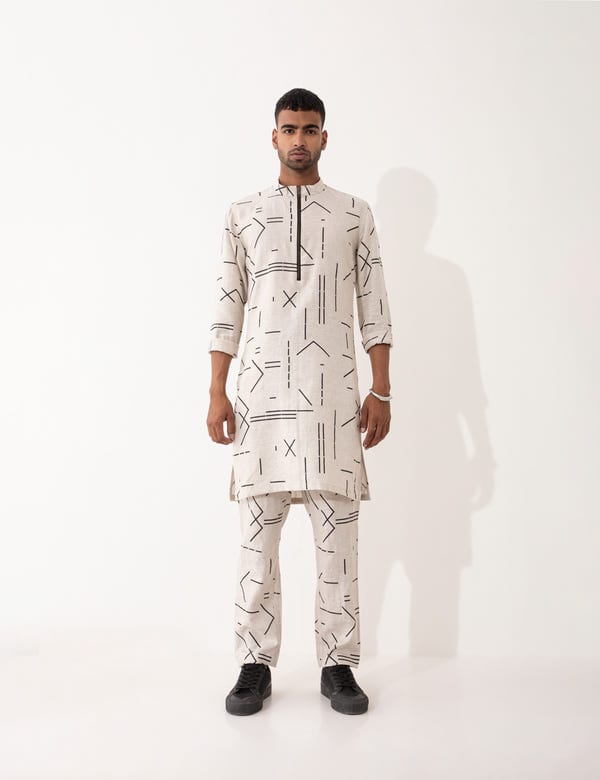 SON OF A NOBLE - SNOB — HAZEL CONTRA KURTA- IVORY