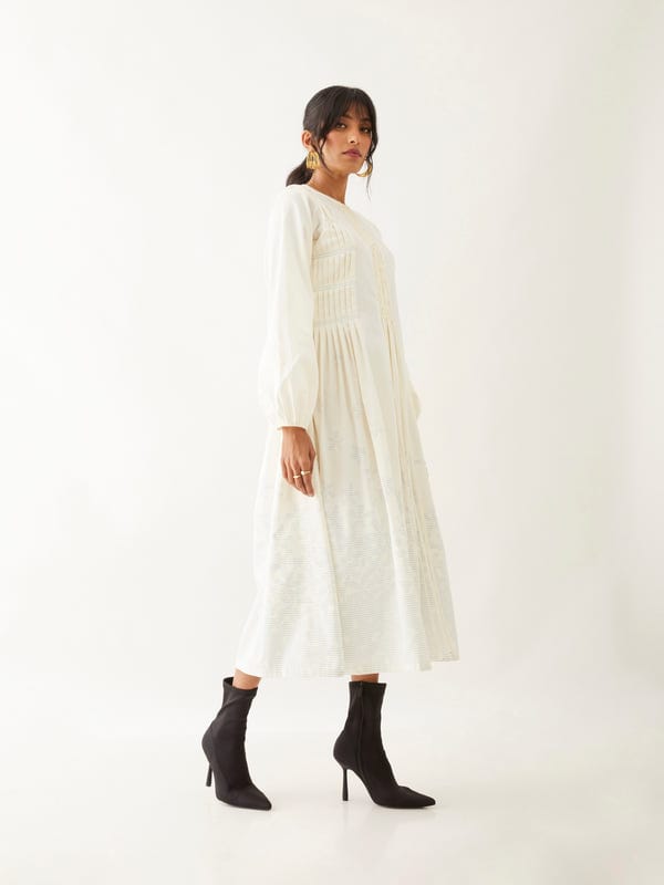 SON OF A NOBLE - SNOB — HAZEL DRESS - OFF WHITE