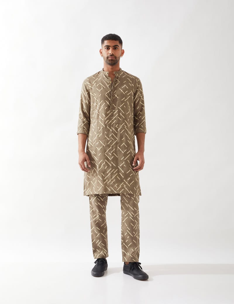 AIDEN PATHWAY KURTA - OLIVE