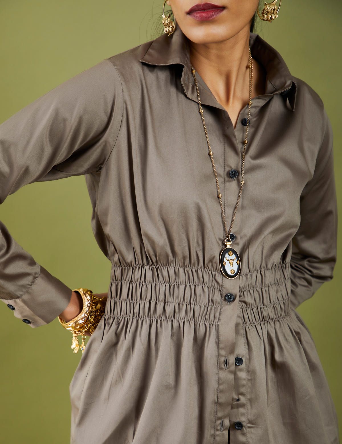 CAMI SHIRT - ASH GREY - image 2
