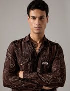 Cyrus Plus Minus Kurta Set - Bark view 1