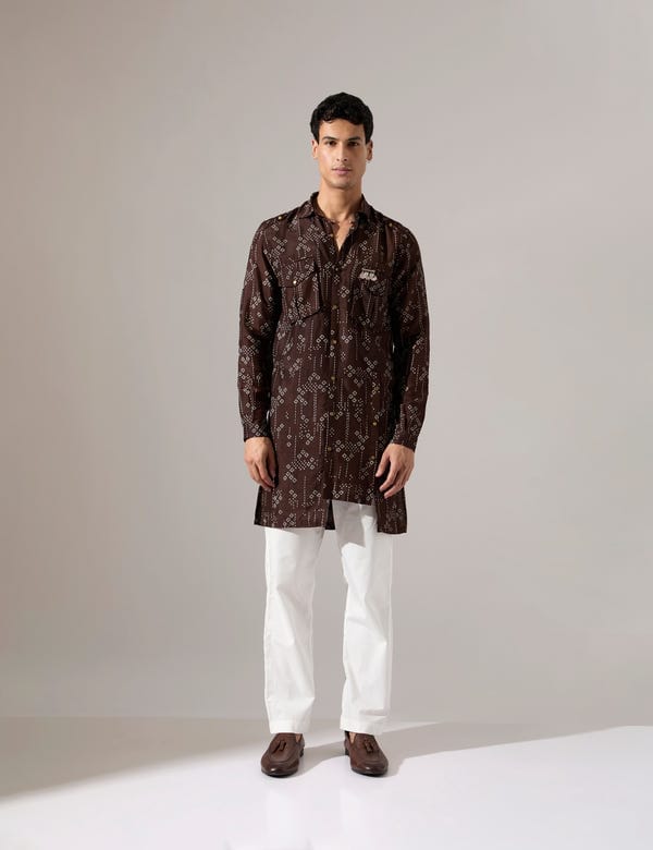 SON OF A NOBLE - SNOB — Cyrus Plus Minus Kurta Set - Bark