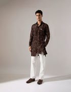 Cyrus Plus Minus Kurta Set - Bark view 3
