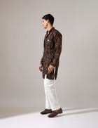 Cyrus Plus Minus Kurta Set - Bark view 5