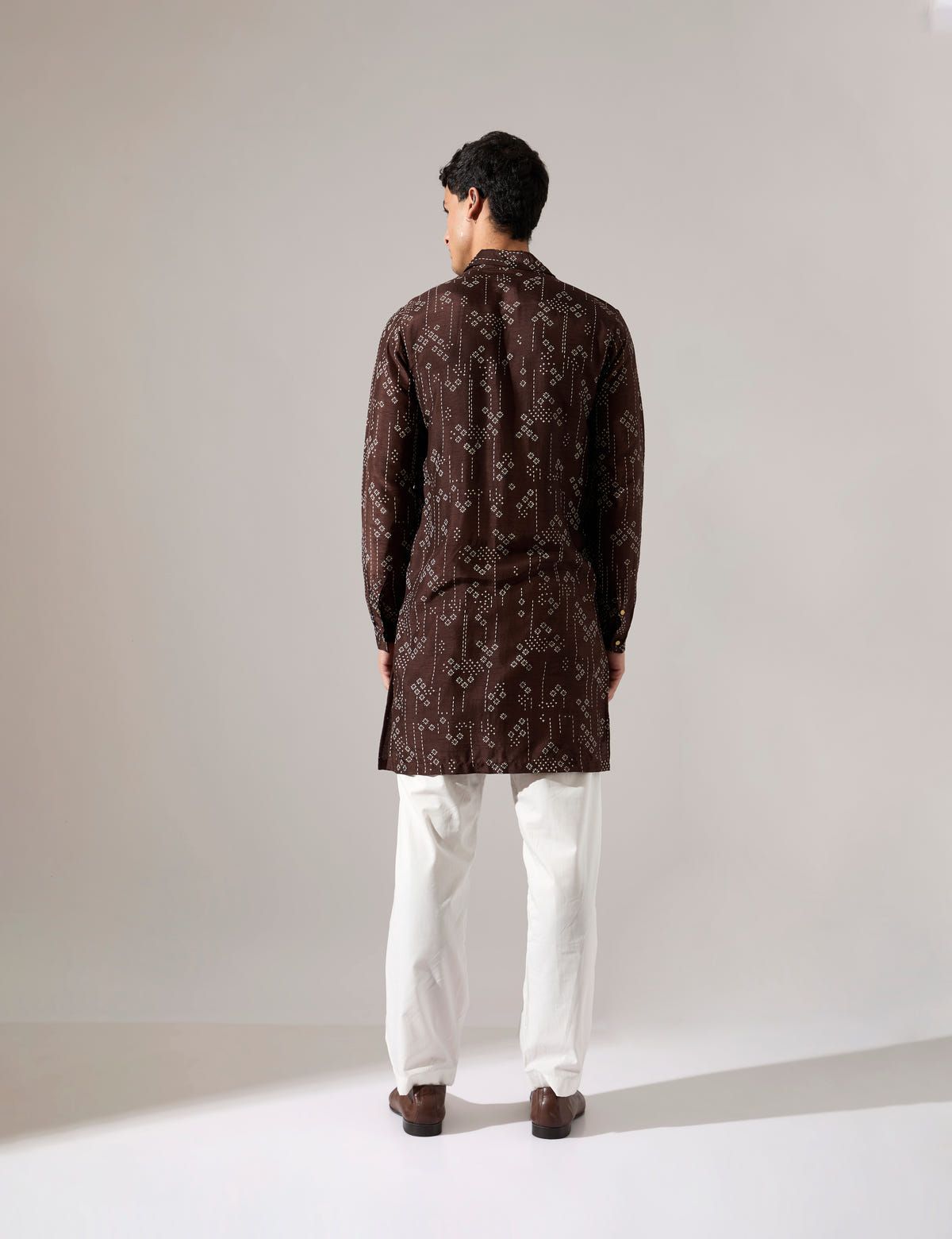 Cyrus Plus Minus Kurta Set - Bark - image 6