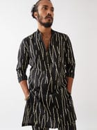 LUIS RAIN KURTA SET - BLACK view 3