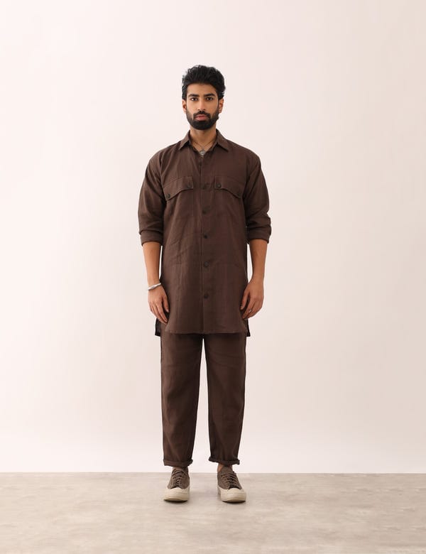 SON OF A NOBLE - SNOB — KABIR SHIRT - BROWN